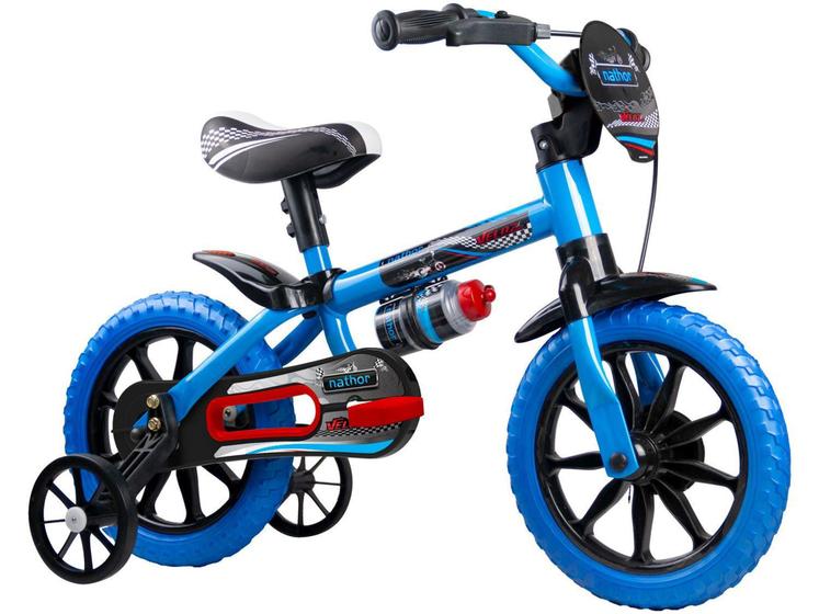 Imagem de Bicicleta Infantil Aro 12 Nathor Veloz Azul - com Rodinhas