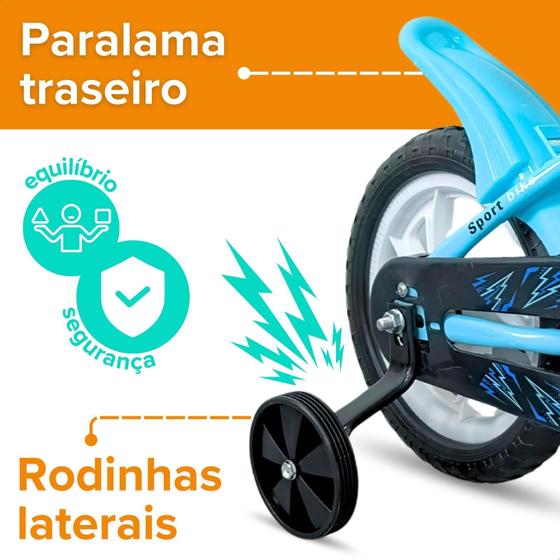 Bicicleta Infantil Aro 12 Rodinhas Removíveis Leve Segura Pedal Antiderrapante Criança - Atentu