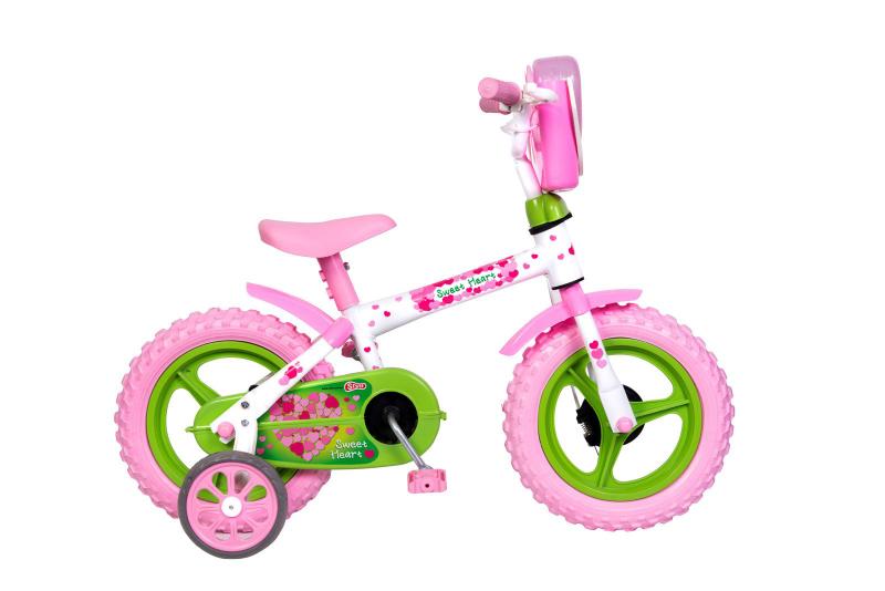 Bicicleta Styll Sweet Heart Aro 12 Rígida 1 Marcha - Branco/rosa