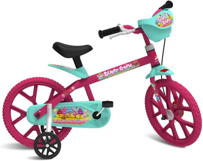 Imagem de Bicicleta Infantil Aro 14 Pink Sweet Game - Bandeirante 3046