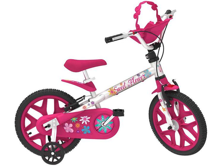 Bicicleta Infantil Aro 16 Bandeirantes Sweet - Flower com Rodinhas ...