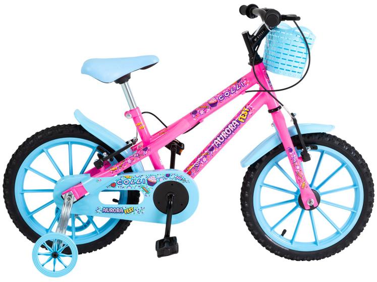 Bicicleta Infantil Aro 16 Colli Aurora Fest Menor preço em Bicicleta Infantil Aro 16 Colli Aurora Fest