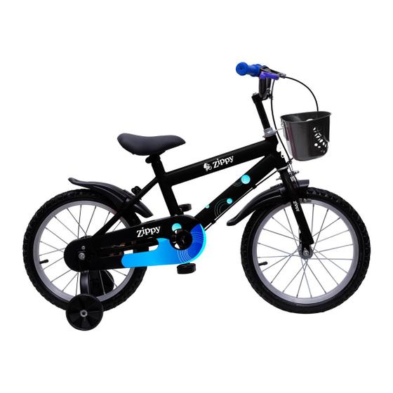Bicicleta Infantil Aro 16 Com Rodinhas De Treinamento E Cestinha Bike Criança Menino Zippy Preto Menor preço em Bicicleta Infantil Aro 16 Com Rodinhas De Treinamento E Cestinha Bike Criança Menino Zippy Preto