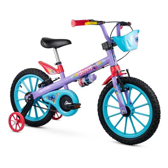 Imagem de Bicicleta Infantil Aro 16 com Rodinhas Stitch - Nathor