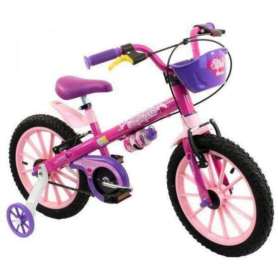 Bicicleta Nathor Top Girls Aro 16 Rígida 1 Marcha - Lilás/rosa