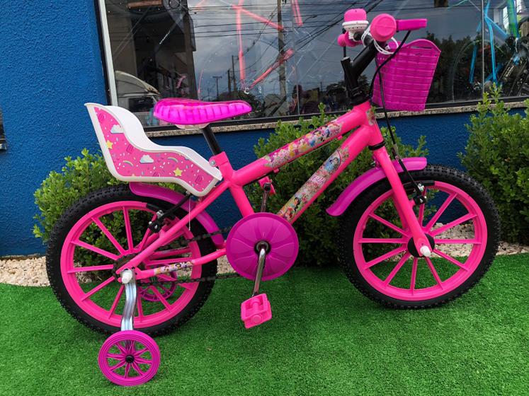 Imagem de Bicicleta Infantil Aro 16 Gy Bike Com Cestinha e Bagageiro de Boneca