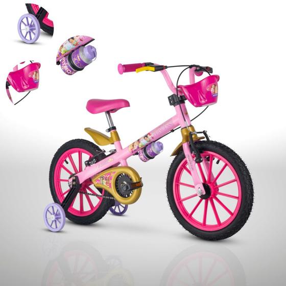Imagem de Bicicleta Infantil Aro 16 Meninas Princesas Disney - Nathor