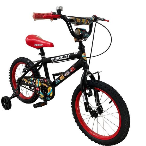 Bicicleta Infantil Aro 16 Menino Bicikids Robo Resistente com Rodinhas ...