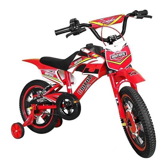 Imagem de Bicicleta Infantil Aro 16 Moto Cross Vermelha 1172 - Unitoys