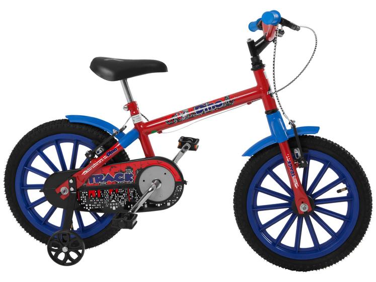 Bicicleta Track&bikes Dino Aro 16 Rígida 1 Marcha - Azul/vermelho