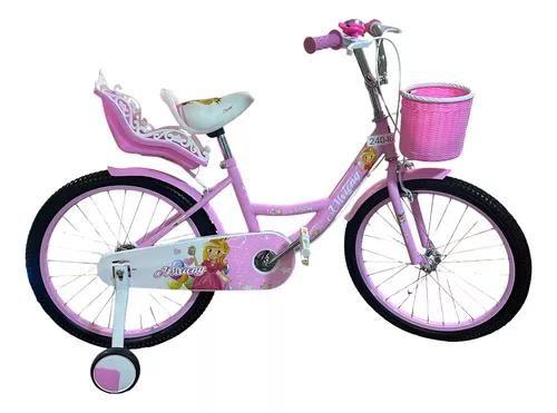 Imagem de Bicicleta Infantil Aro 18 C/cesta E Carona Rosa 24046