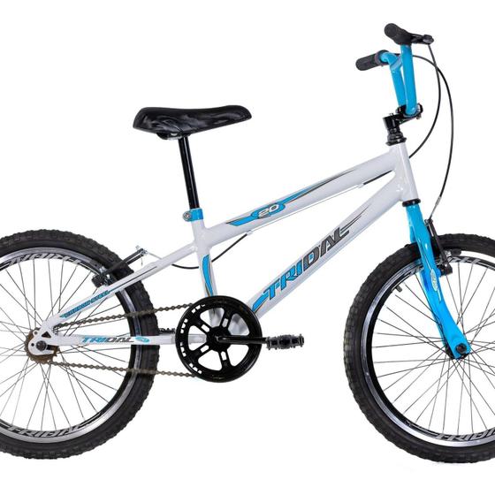 Imagem de Bicicleta Infantil Aro 20 Bmx Carbon Steel Quadro Mtb Branco/Azul