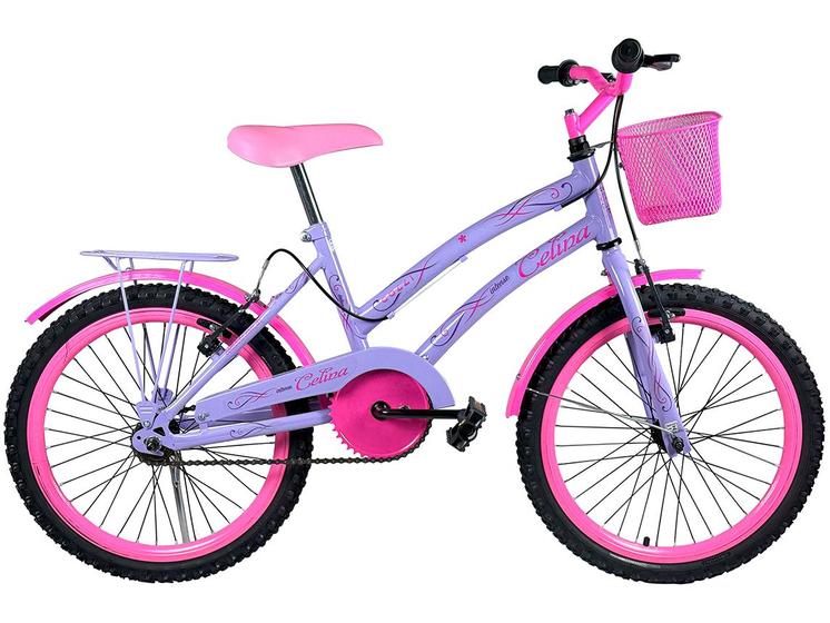 Bicicleta Infantil Aro 20" Colli Celina Azul Celeste com Cestinha Freio V-Brake Menor preço em Bicicleta Infantil Aro 20" Colli Celina Azul Celeste com Cestinha Freio V-Brake