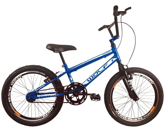 Imagem de Bicicleta infantil aro 20 cross bmx Azul Wolf Bikes