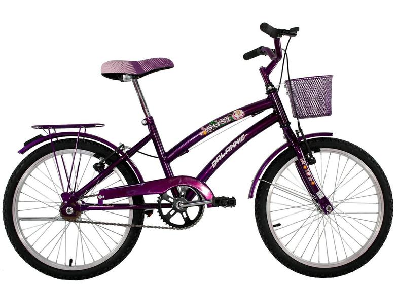 Menor preço em Bicicleta Infantil Aro 20 Feminina Susi Roxa Com Para-lama e Cesta