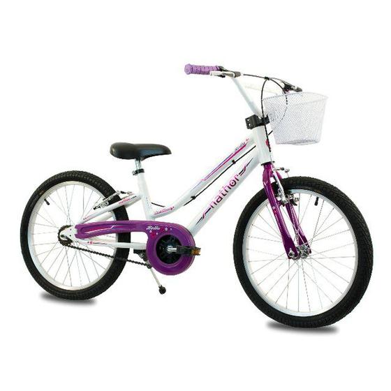 Bicicleta Nathor Bella Aro 20 Rígida 1 Marcha - Branco/violeta