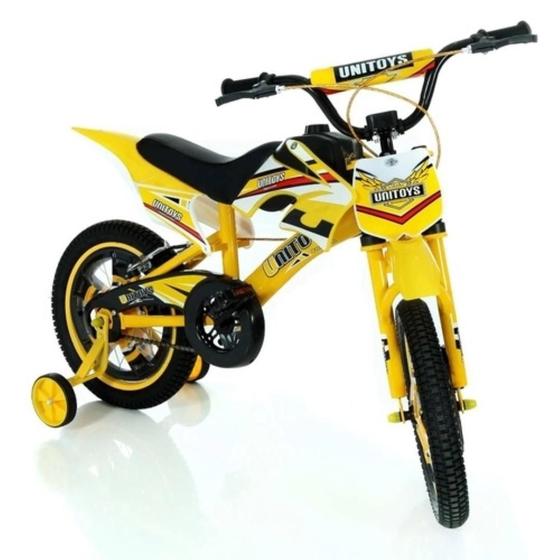 Imagem de Bicicleta Infantil Bike Moto Amarela Aro 16 Unitoys 1173