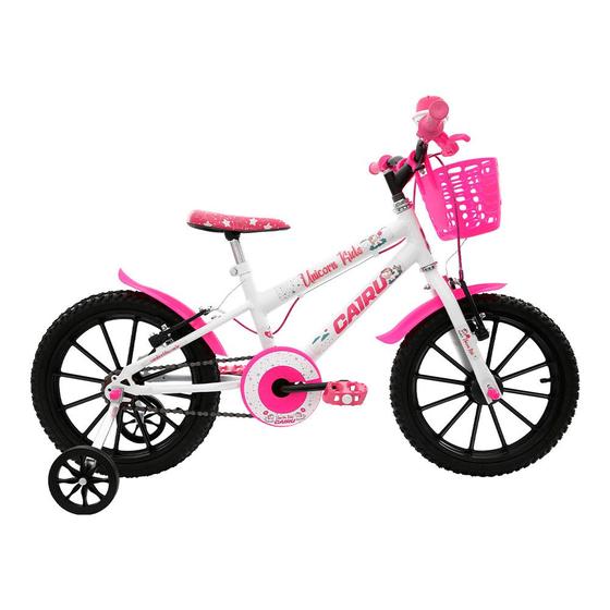 Denver Unicorn Bicicleta Infantil 14 Pulgadas – Blanco Y Rosa, Con Cesta Y Asiento Trasero – Para Niñas De 4 A 6 Años