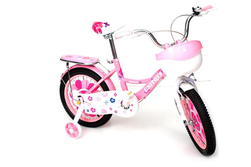 Imagem de Bicicleta Infantil Com Cesto Rosa Princess Aro 16 Uni Toys