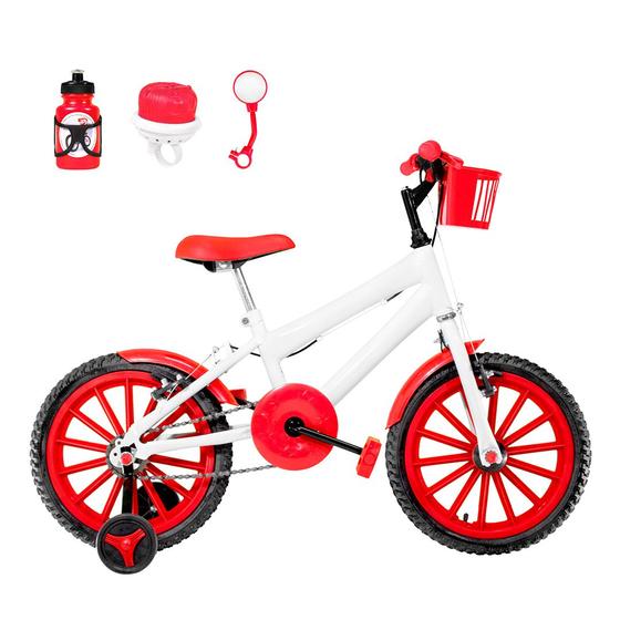 Imagem de Bicicleta Infantil Feminina Aro 16 Nylon + Kit Passeio +  Cestinha