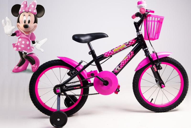 Imagem de Bicicleta Infantil Feminina Aro 16 - Preto e Pink- Personagem