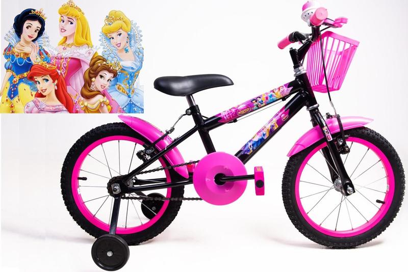 Bicicleta Infantil Feminina Aro 16 - Preto e Pink- Personagem Menor preço em Bicicleta Infantil Feminina Aro 16 - Preto e Pink- Personagem