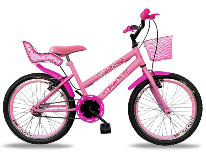 Imagem de Bicicleta infantil feminina  aro 20 aero c cadeirinha de boneca rosa