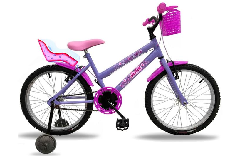 Imagem de Bicicleta Infantil Feminina Aro 20 Cadeirinha Boneca Bella