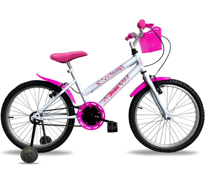 Imagem de Bicicleta infantil feminina  aro 20 natural c/ roda lateral branca