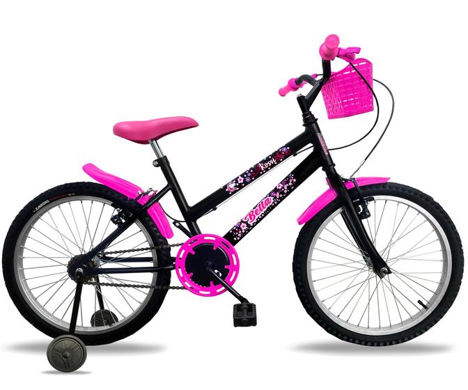 Imagem de Bicicleta infantil feminina  aro 20 natural c/ roda lateral preta