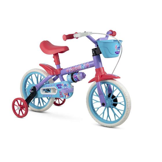 Imagem de Bicicleta Infantil Feminina Stitch 3 a 5 Anos Bike Aro 12 Nathor