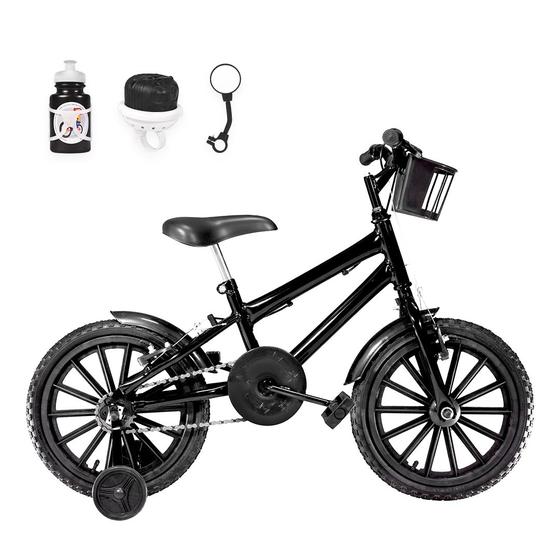 Bicicleta Infantil Masculina Aro 16 Nylon + Kit Passeio Menor preço em Bicicleta Infantil Masculina Aro 16 Nylon + Kit Passeio