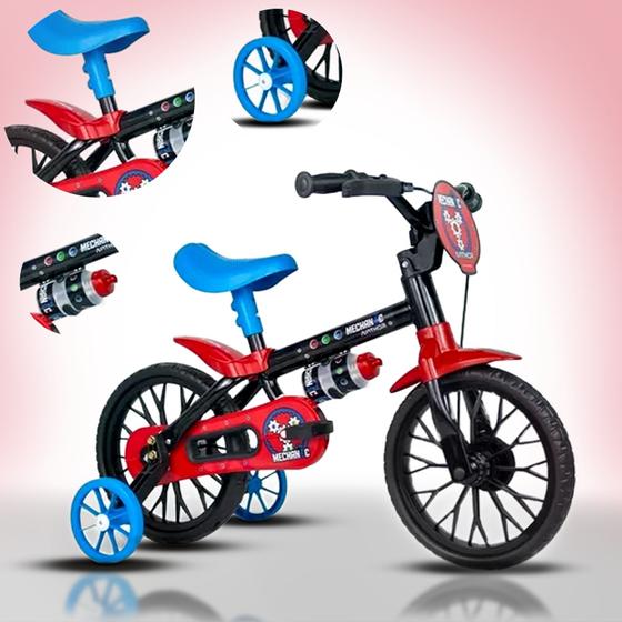 Imagem de Bicicleta infantil masculino Mechanic Aro 12 NATHOR rodinhas