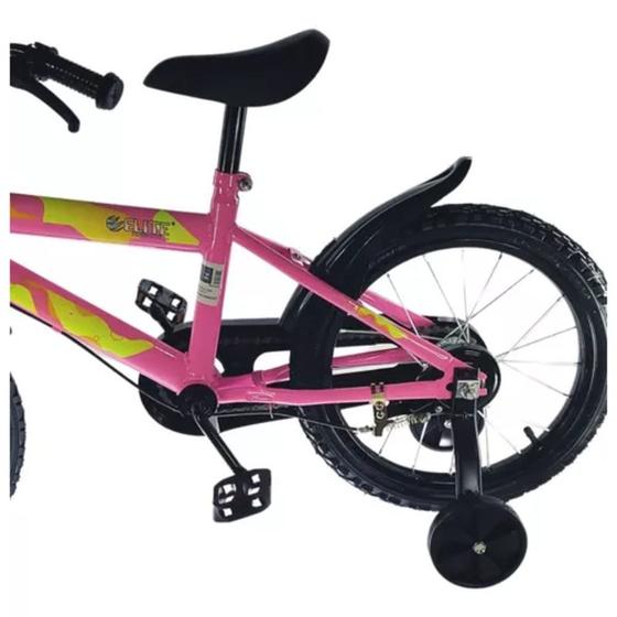 Imagem de Bicicleta Infantil Menina Aro 16 Rosa Com Rodinhas Até 60Kg