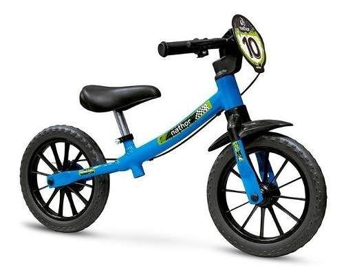 Imagem de Bicicleta Infantil Menino Sem Pedal Azul Aro12 Balance Bike