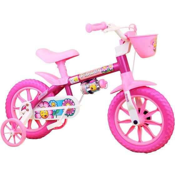 Imagem de Bicicleta Infantil Nathor Aro 12 - Flower - Rosa - Menina
