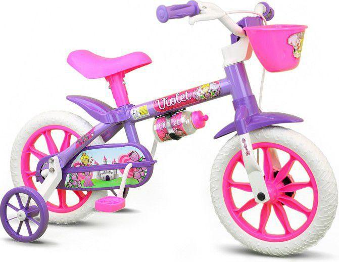 Imagem de Bicicleta infantil Nathor Violet aro 12 freio tambor cor rosa