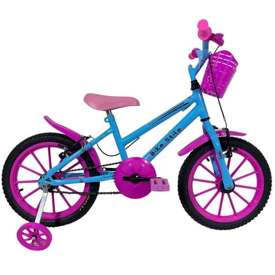 Imagem de Bicicleta Infantil Passeio Aro 16 Feminina Azul Bebê