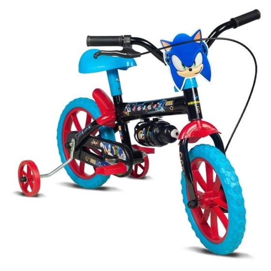 Imagem de Bicicleta Infantil Sonic Aro 12 Preto e Azul - Verden