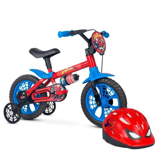 Bicicleta Infantil Spider Man Capacete Aro 12 Nathor Menor preço em Bicicleta Infantil Spider Man Capacete Aro 12 Nathor
