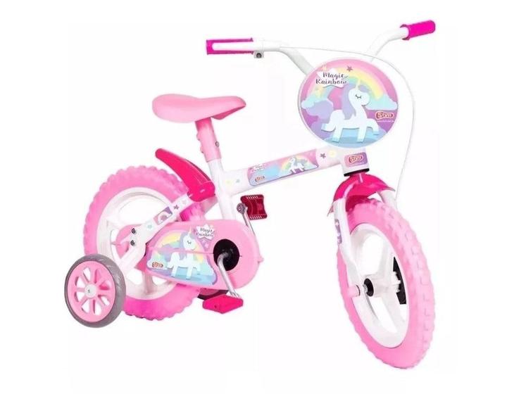 Imagem de Bicicleta Infantil Styll Magic Rain Bow Aro 12 - Rose e Branco - BIK-03.016-54
