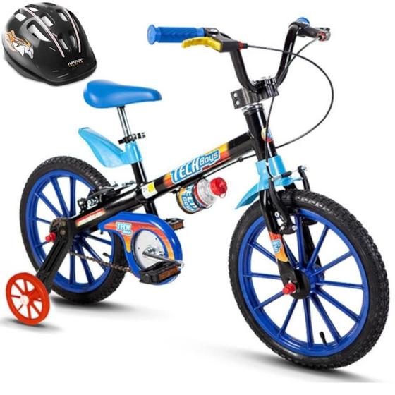 Imagem de Bicicleta Infantil Tech Boys Aro 16 Com Capacete Preto