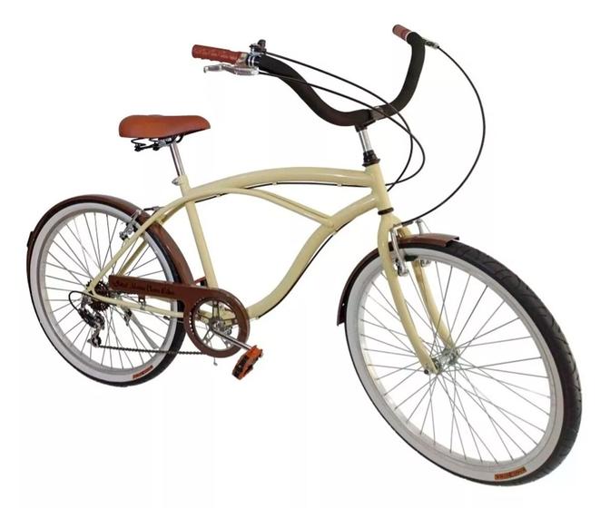 Imagem de Bicicleta Masculina Beach Caiçara Aro 26 Estilo Retrô