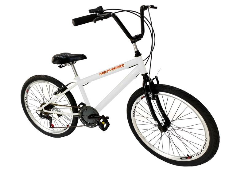 Imagem de Bicicleta masculino aro 26 tipo bmx 6 marchas aero branca