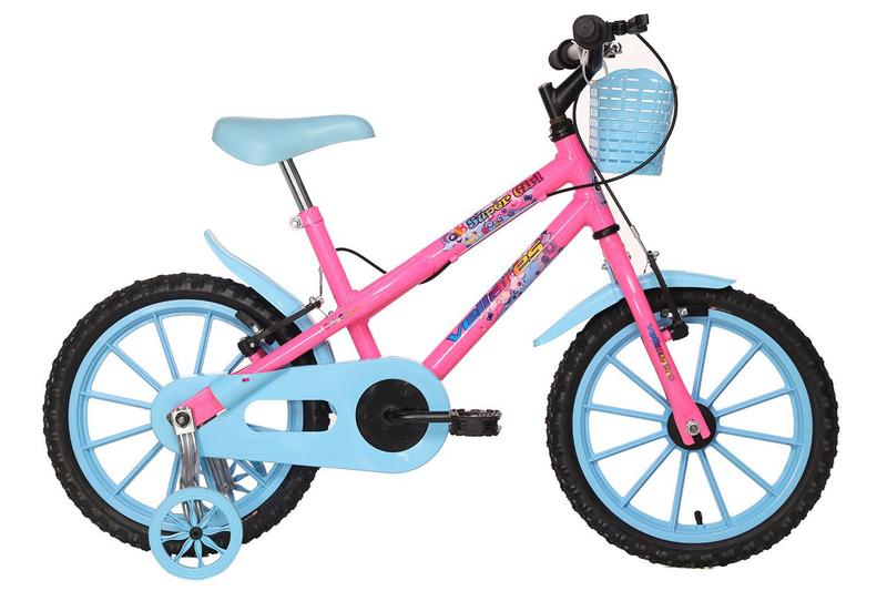 Imagem de Bicicleta Menina Infantil Rosa Com Rodinhas Freio V-brake Super Girl Vellares