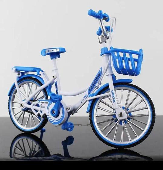 Imagem de Bicicleta Miniatura Fashion Azul Escala 1:10 Bike Decoração