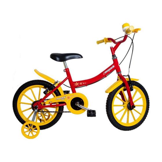 Bicicleta Monark Kids Aro 16 Rígida 1 Marcha - Amarelo/vermelho