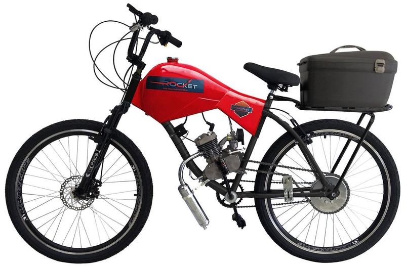 Imagem de Bicicleta Motorizada 100cc Coroa 52 Fr Disk/Susp com Carenagem Cargo Rocket