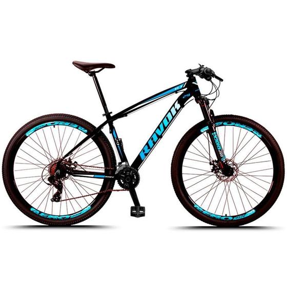 Imagem de Bicicleta Mountain Bike 21 Velocidades Alavanca Alumínio Azul Quadro 19"