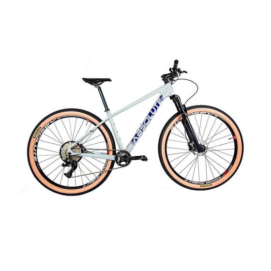 Bicicleta MTB Absolute Prime Carbon Aro 29 12v - Branco/Azul Menor preço em Bicicleta MTB Absolute Prime Carbon Aro 29 12v - Branco/Azul